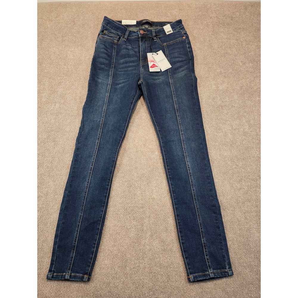 NWT Judy Blue High Waist Skinny Jeans Dark Blue Front Seam JB8863 Size 7/28 NEW